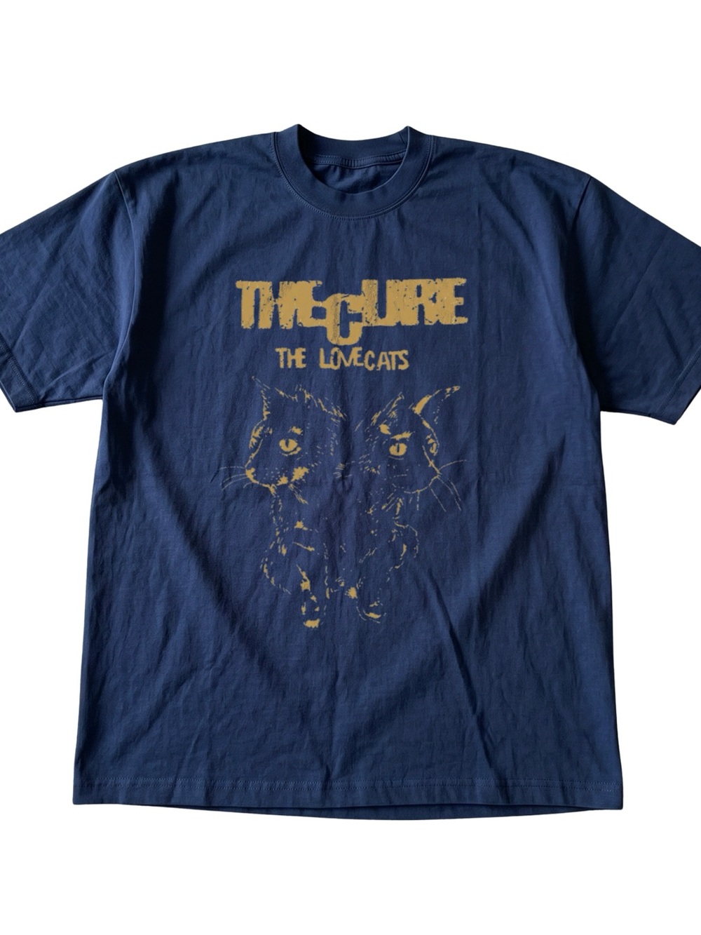 The Cure The Lovecats Post Punk Goth Band Navy Blue Tee